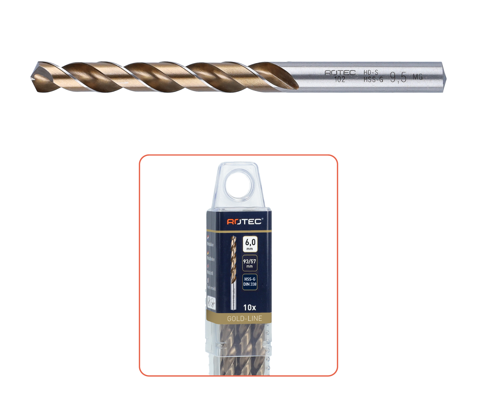 HSS-G metal drill bit type '102' ø1,0mm in box detail 2