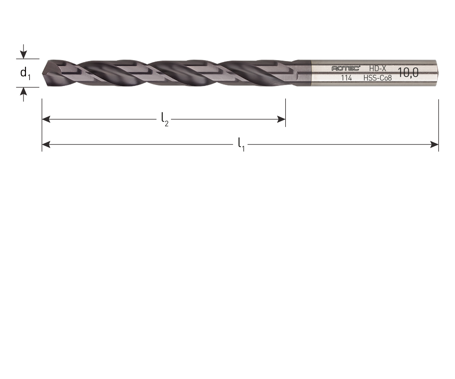 HSS-E Metallbohrer Typ '114C' TiAlN-TOP, ø8,7mm