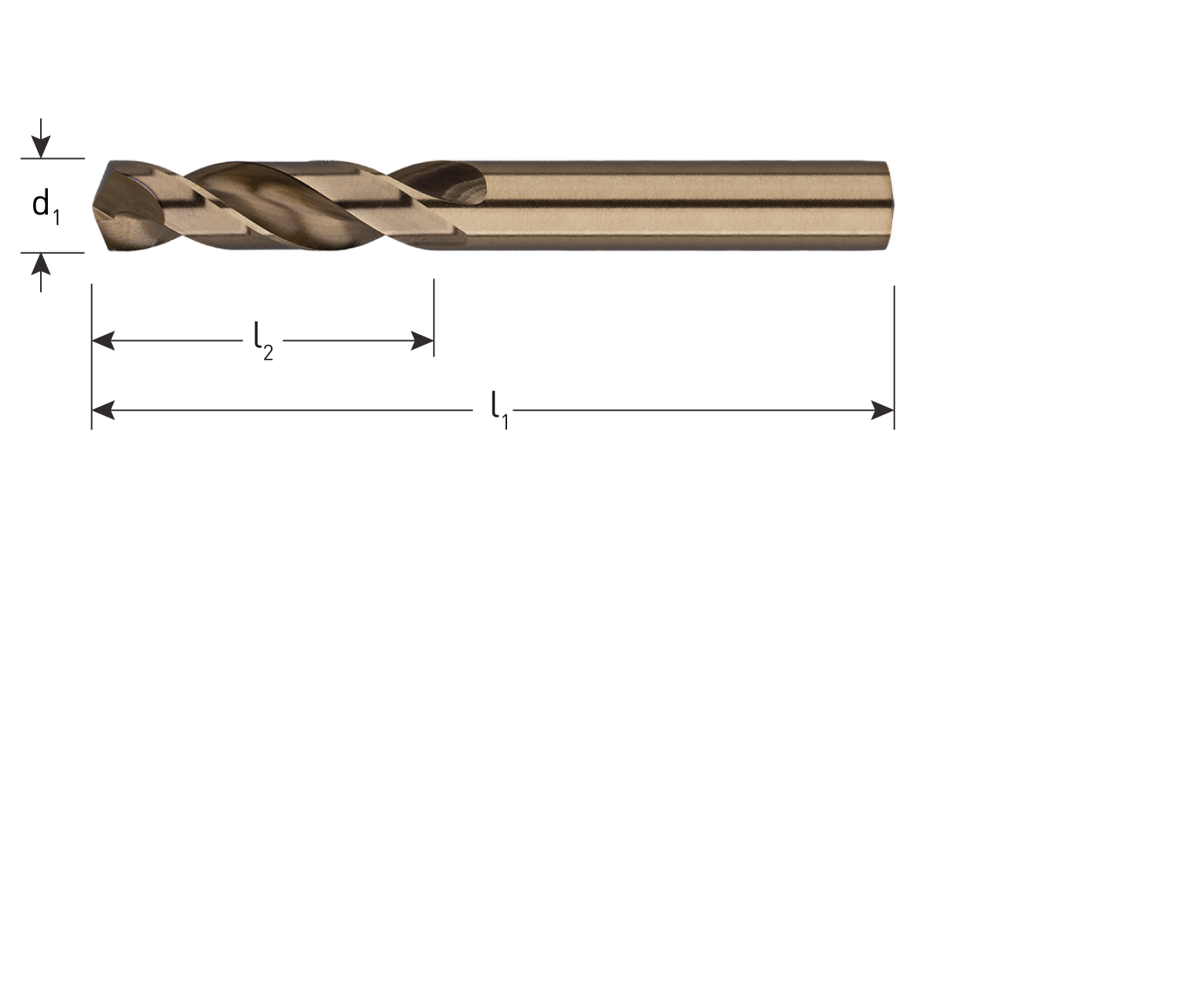 HSS-E dtub drill bit type '132', ø3,7mm