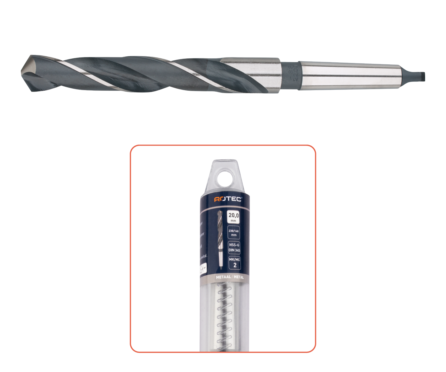 HSS-R metal drill bit DIN 345 type '170' ø12,5mm in tube detail 2