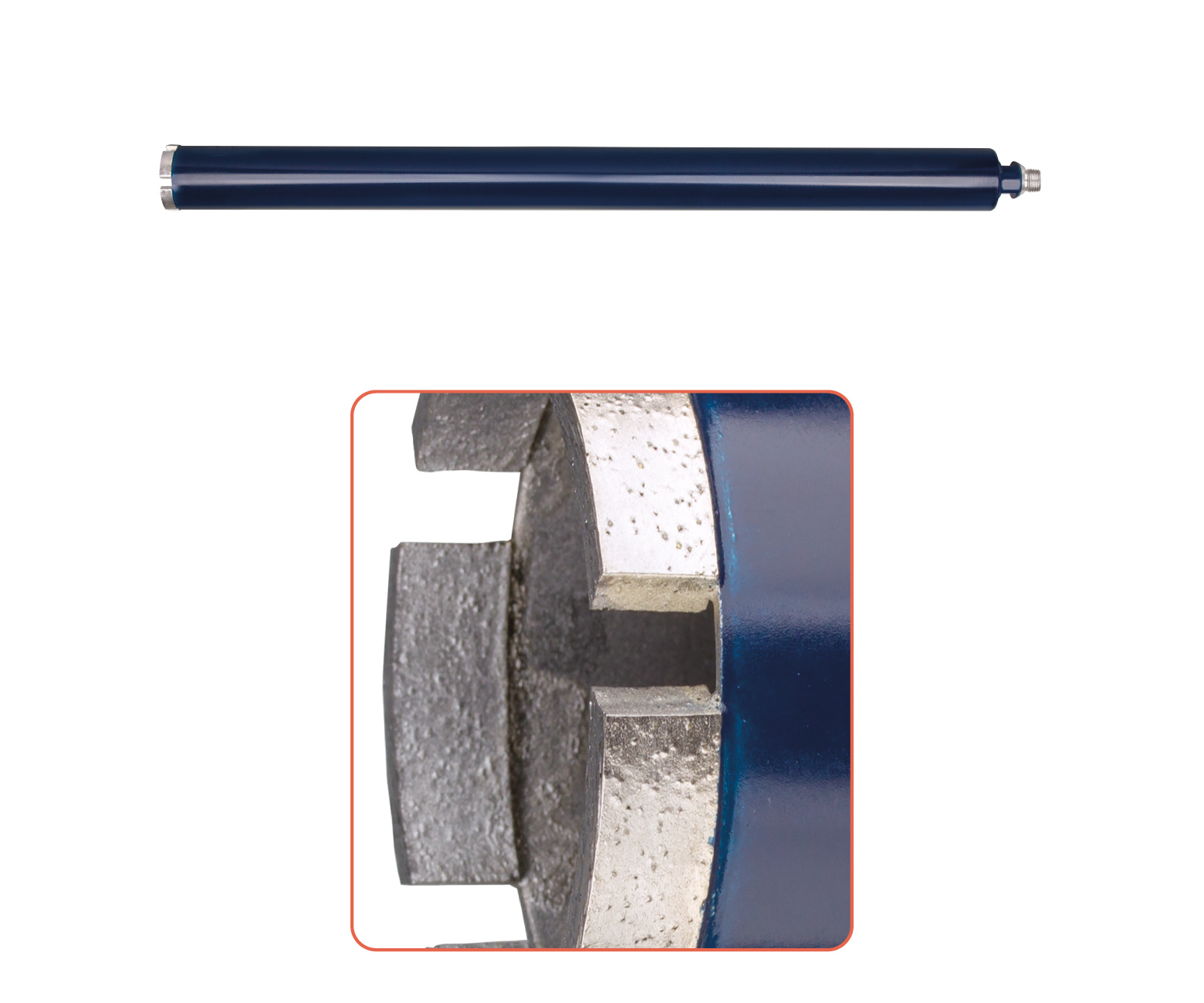 Diamond core drill bit for ventilation holes (1/2"), wet detail 2