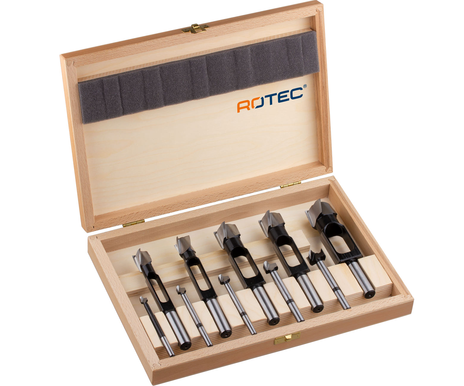 900.1088 Tenon plug cutter and Forstner drill bit set, Premium, in wooden case