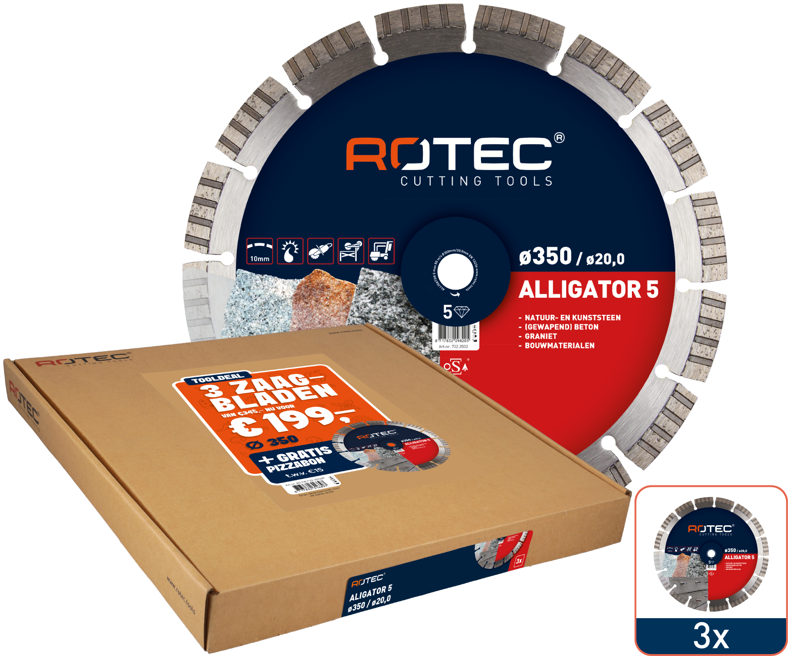 ACTIE732.3502P Diamond saw blade ALLIGATOR 5 / TURBO